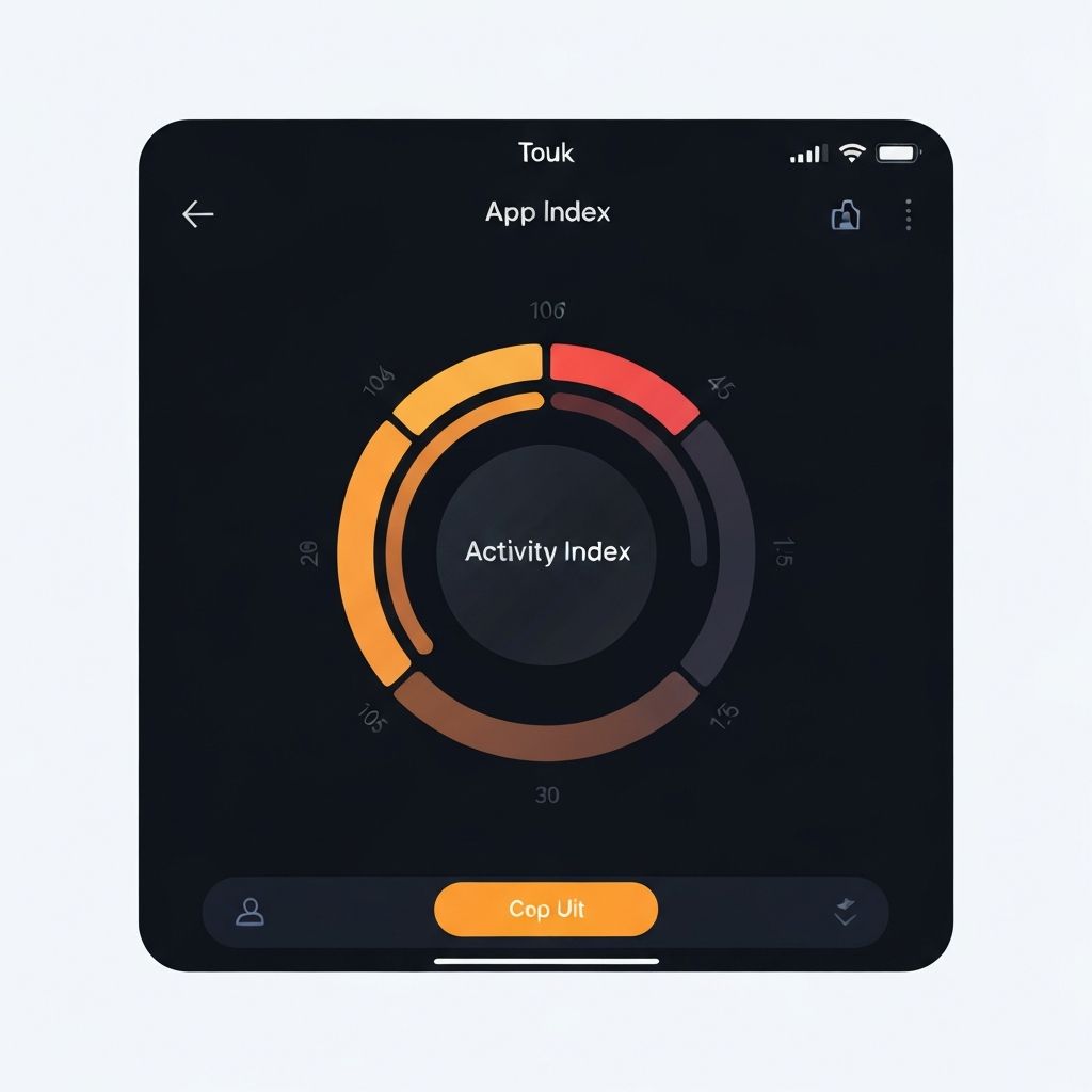 ResonanceOne Activity Index Dashboard showing circular index badge with current Earth energy level